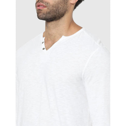 White Solid Cotton T-shirt