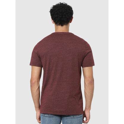 Maroon Solid Cotton T-shirt