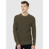 Celio* Printed Slim Fit Cotton Olive Sweater