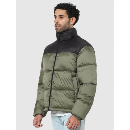 Olive Quilted Nylon Jacket