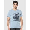 Celio* Graphics Regular Fit Cotton Blue T-Shirt