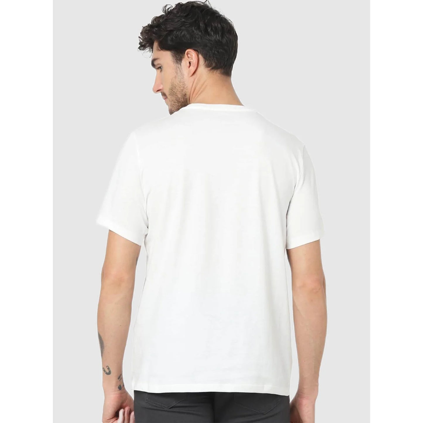 White Graphic Printed Cotton T-shirt