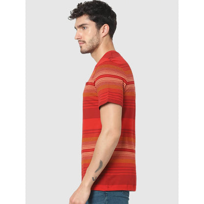 Red Striped Cotton T-shirt