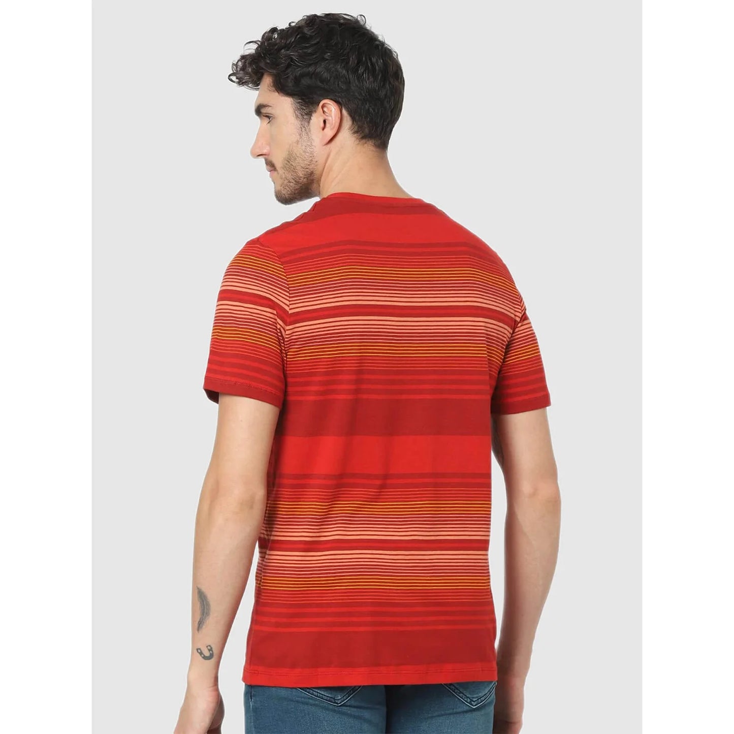 Red Striped Cotton T-shirt