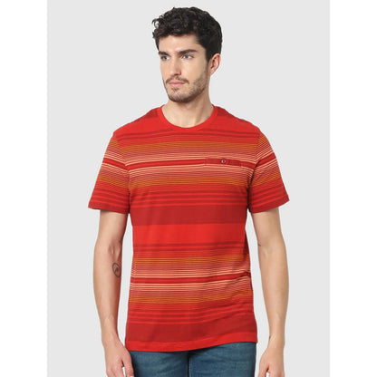 Red Striped Cotton T-Shirt