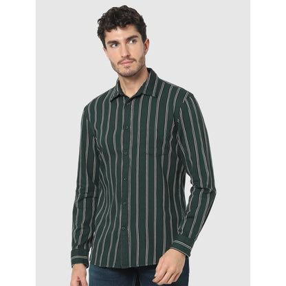 Green Striped Cotton Shirt