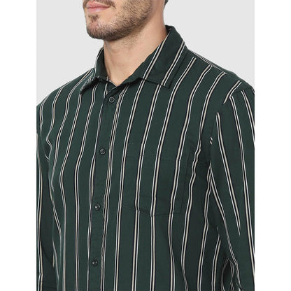 Green Striped Cotton Shirt