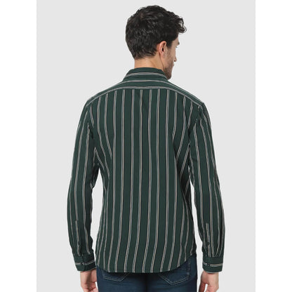 Green Striped Cotton Shirt