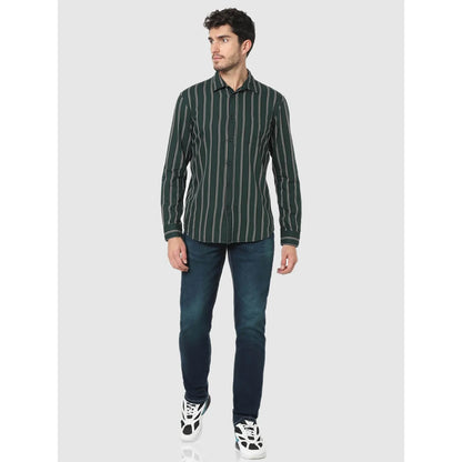 Green Striped Cotton Shirt