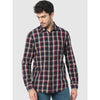 Celio* Checked Regular Fit Cotton Navy Blue Shirt