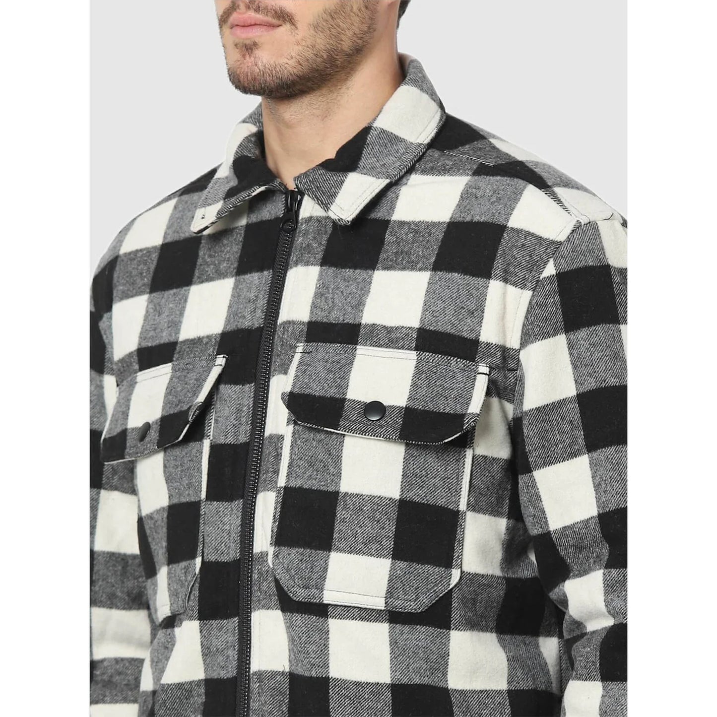 Multi Checks Polyester Jacket