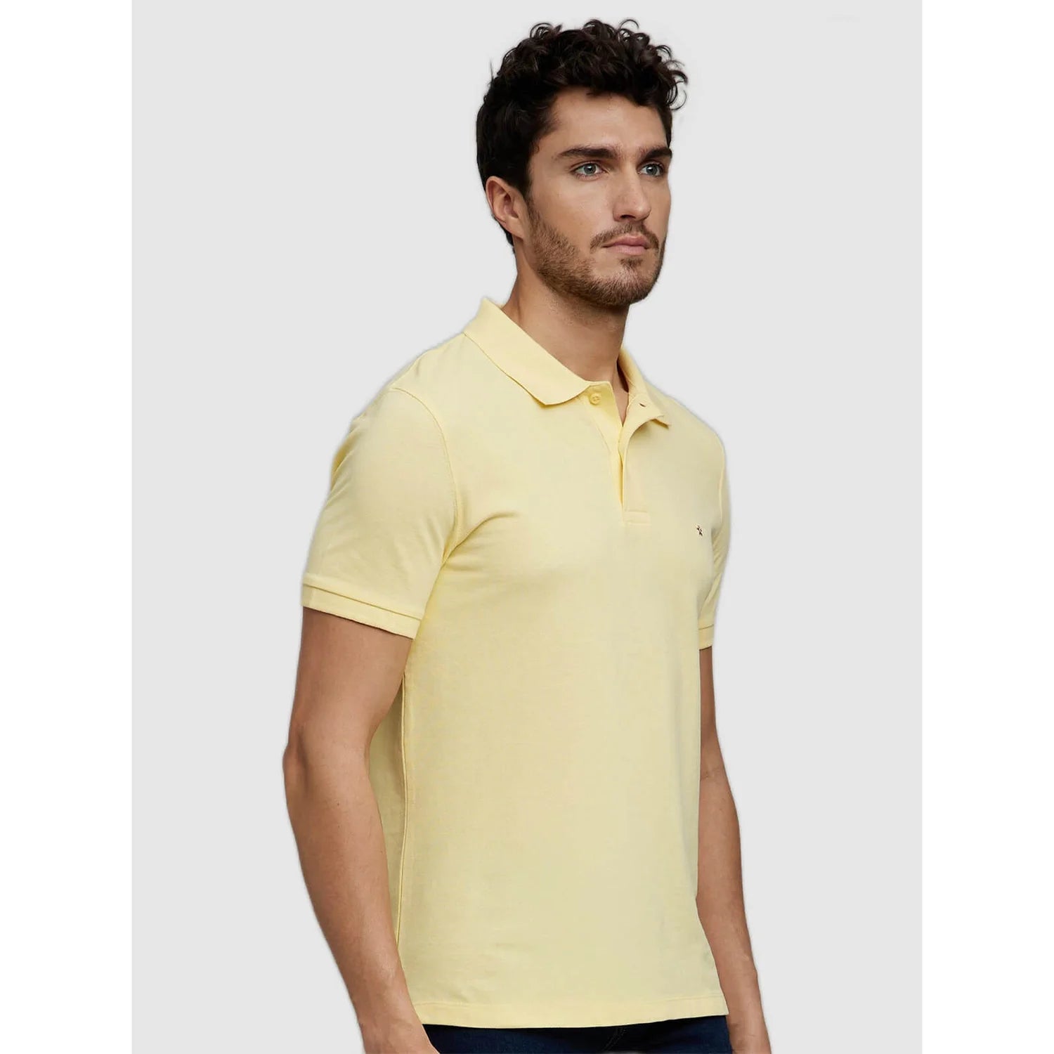 Yellow Solid Cotton Polo