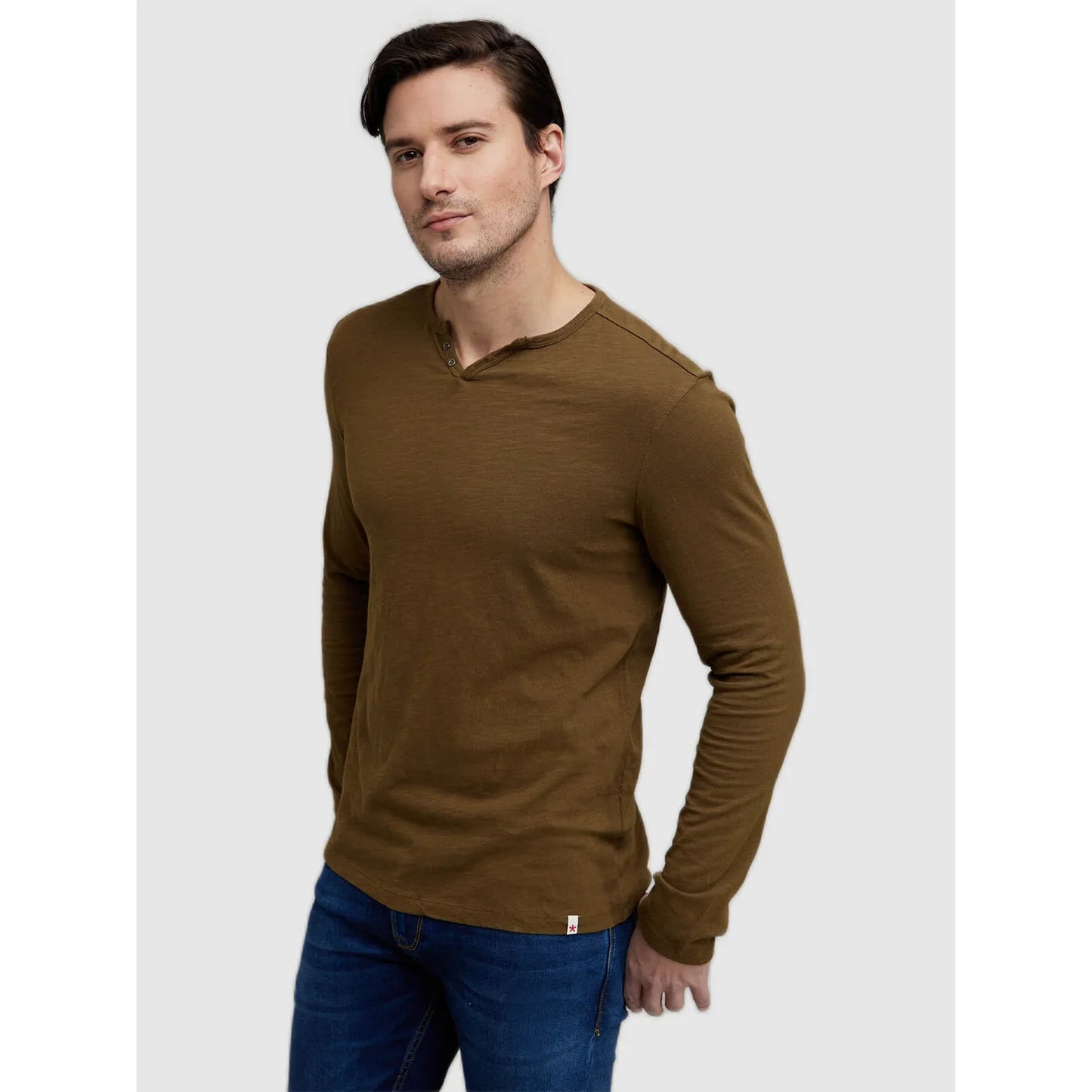 Brown Solid Cotton T-shirt