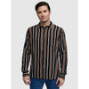Celio* Striped Regular Fit Viscose Black Shirt