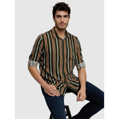 Green Striped Viscose Shirt