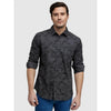Celio* Camouflage Slim Fit Cotton Black Shirt