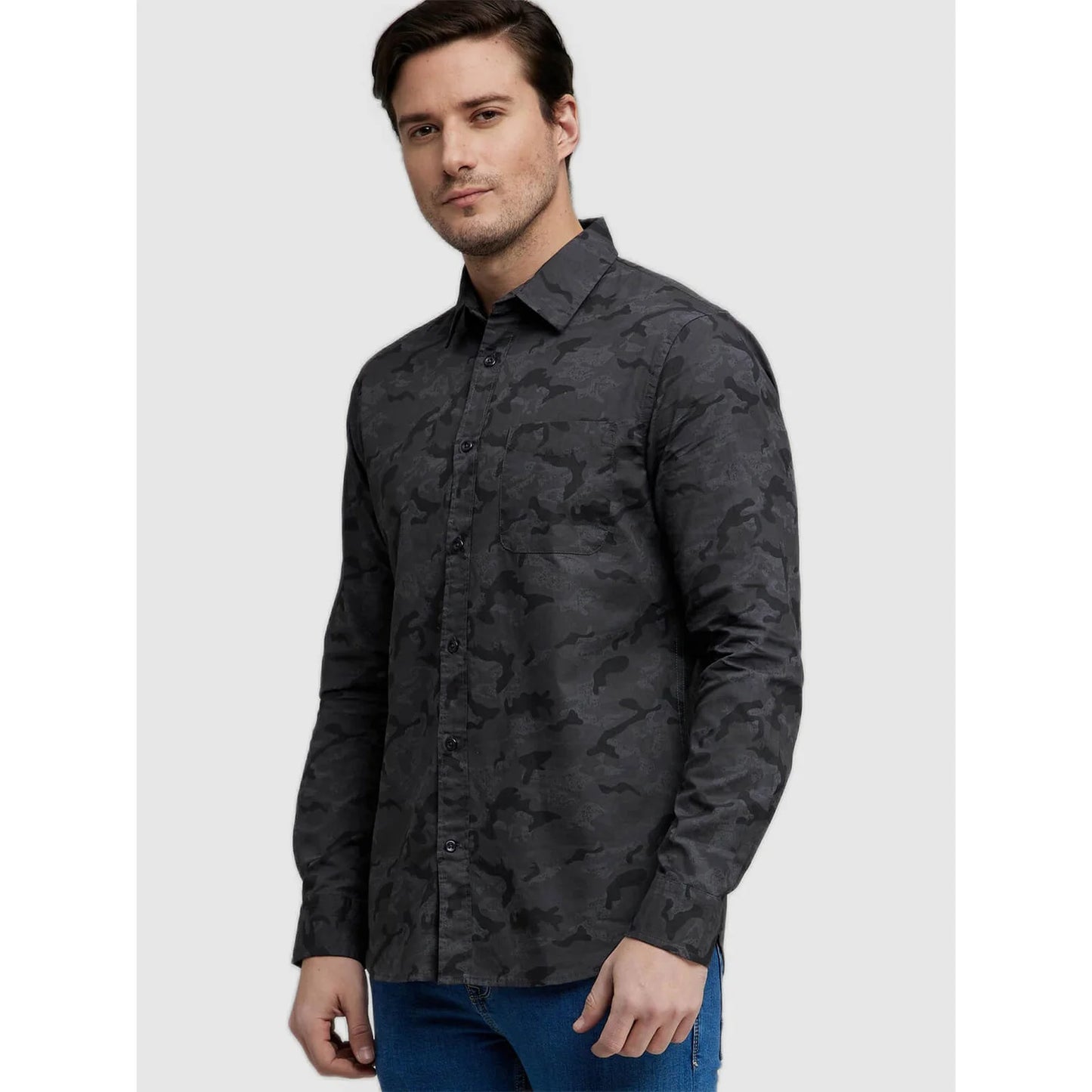 Black Camouflage Cotton Shirt