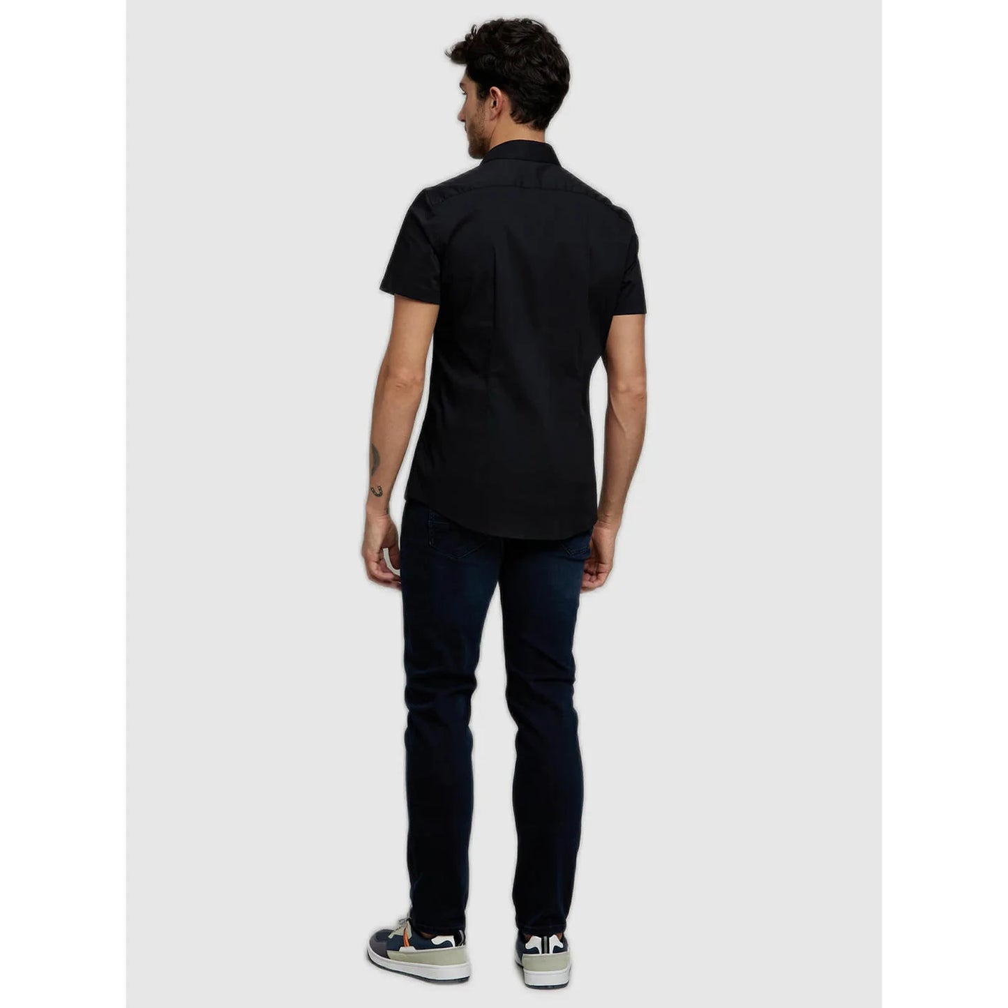 Black Solid Polycotton Shirt