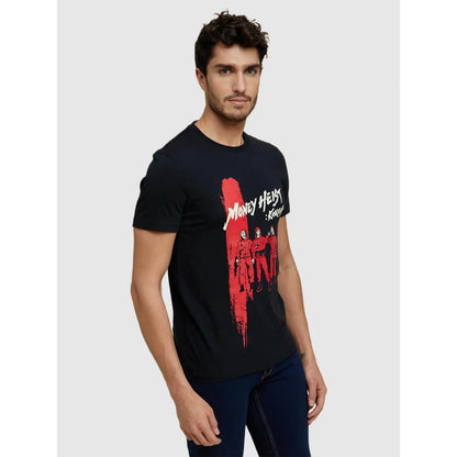 Money Heist Korea - Black Cotton Printed T-shirt