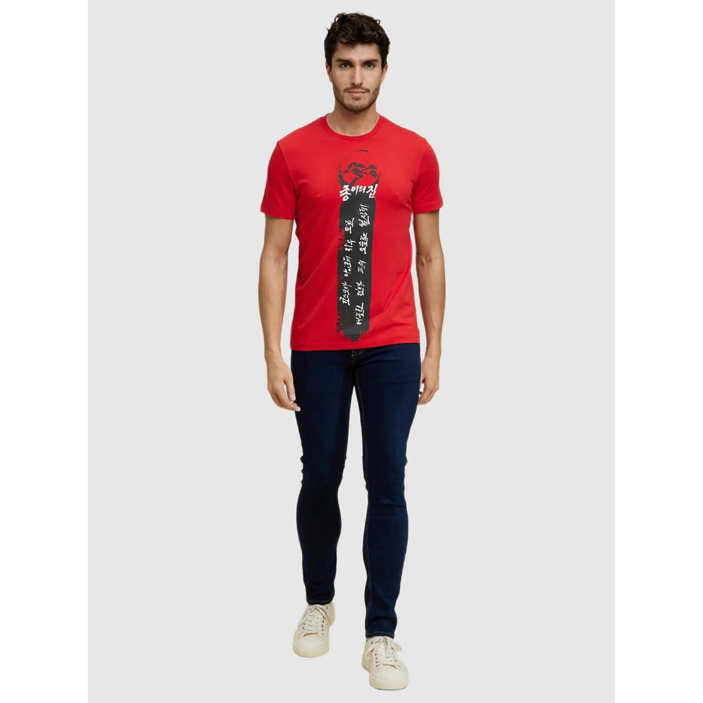 Money Heist Korea - Red Cotton Printed T-shirt