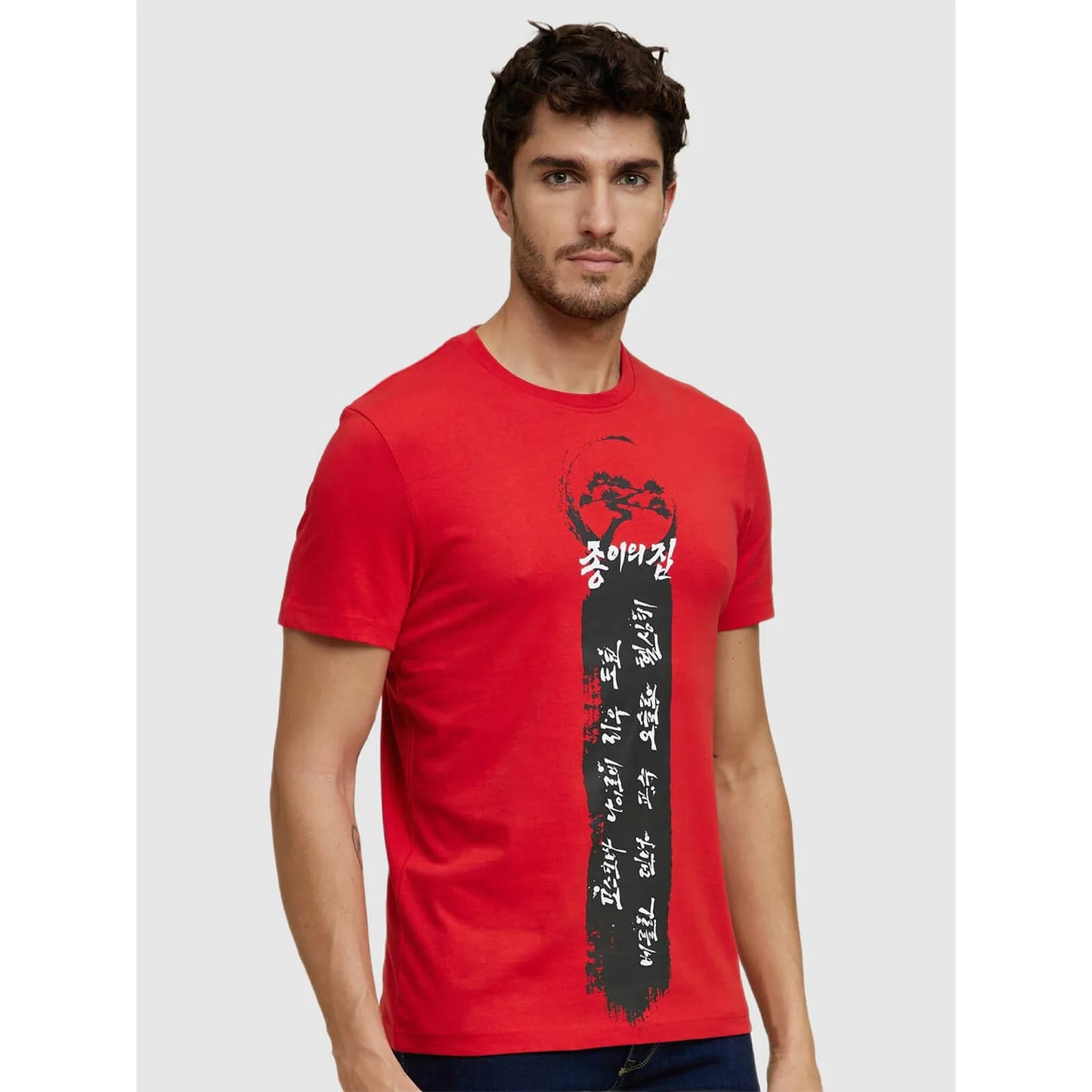 Money Heist Korea - Red Cotton Printed T-shirt