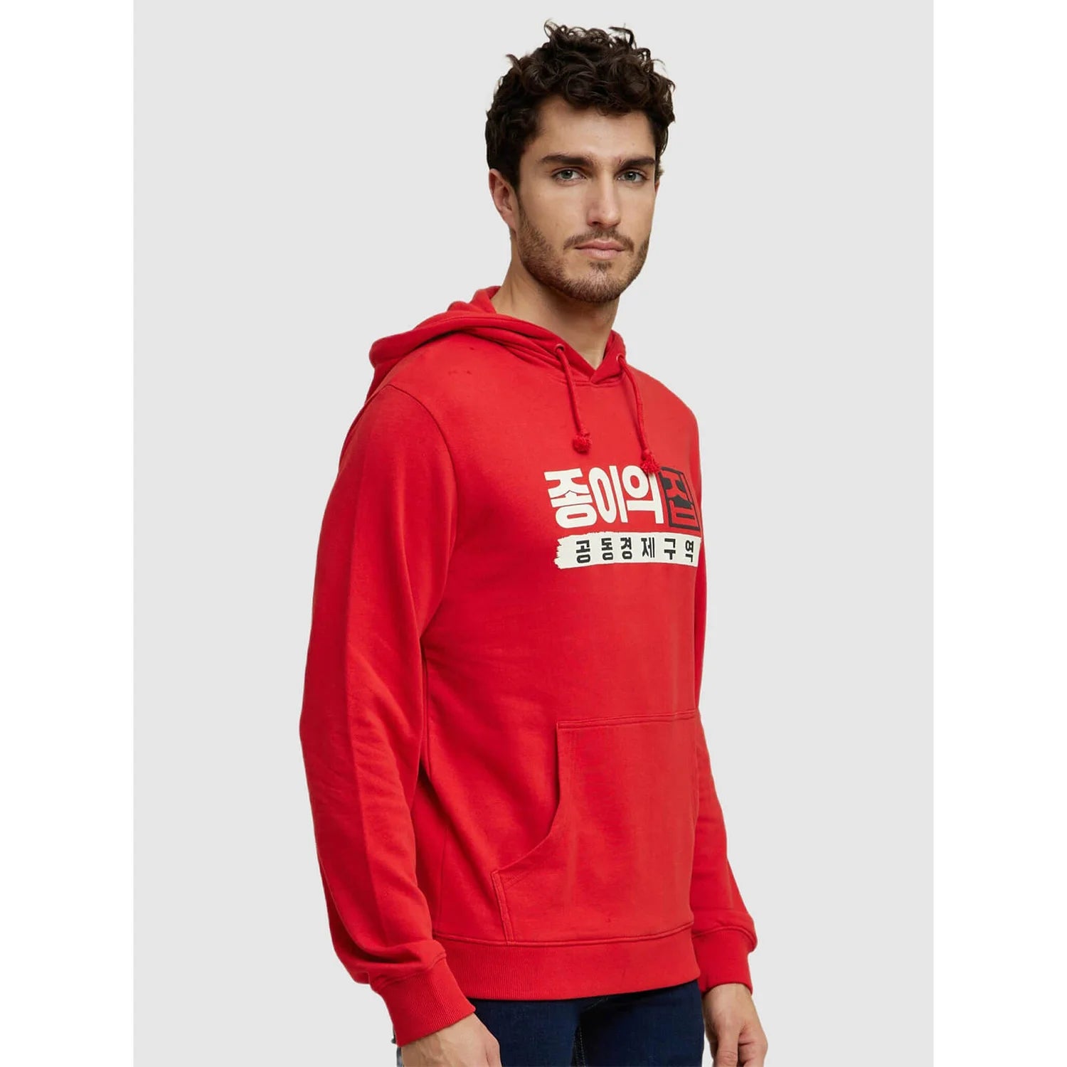 Money Heist Korea - Red Cotton Printed Sweatshirt