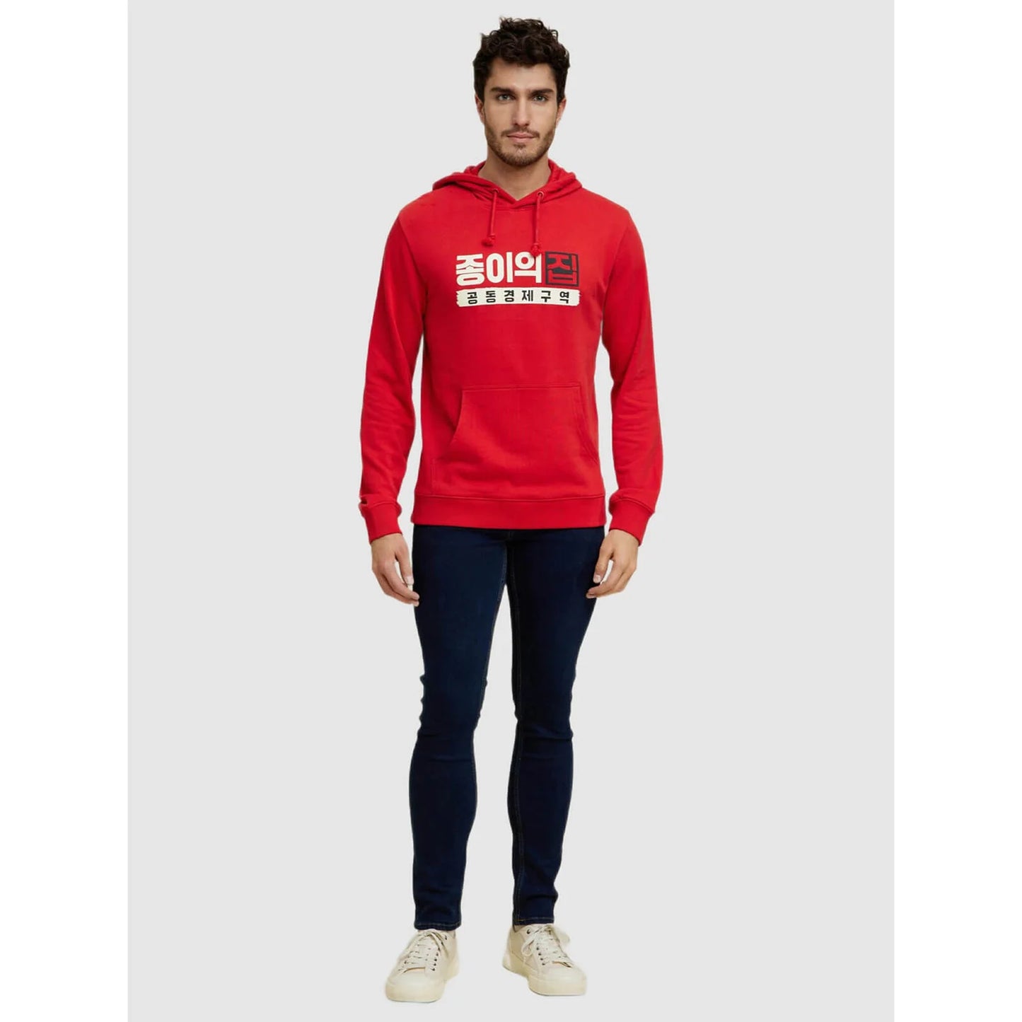 Money Heist Korea - Red Cotton Printed Sweatshirt