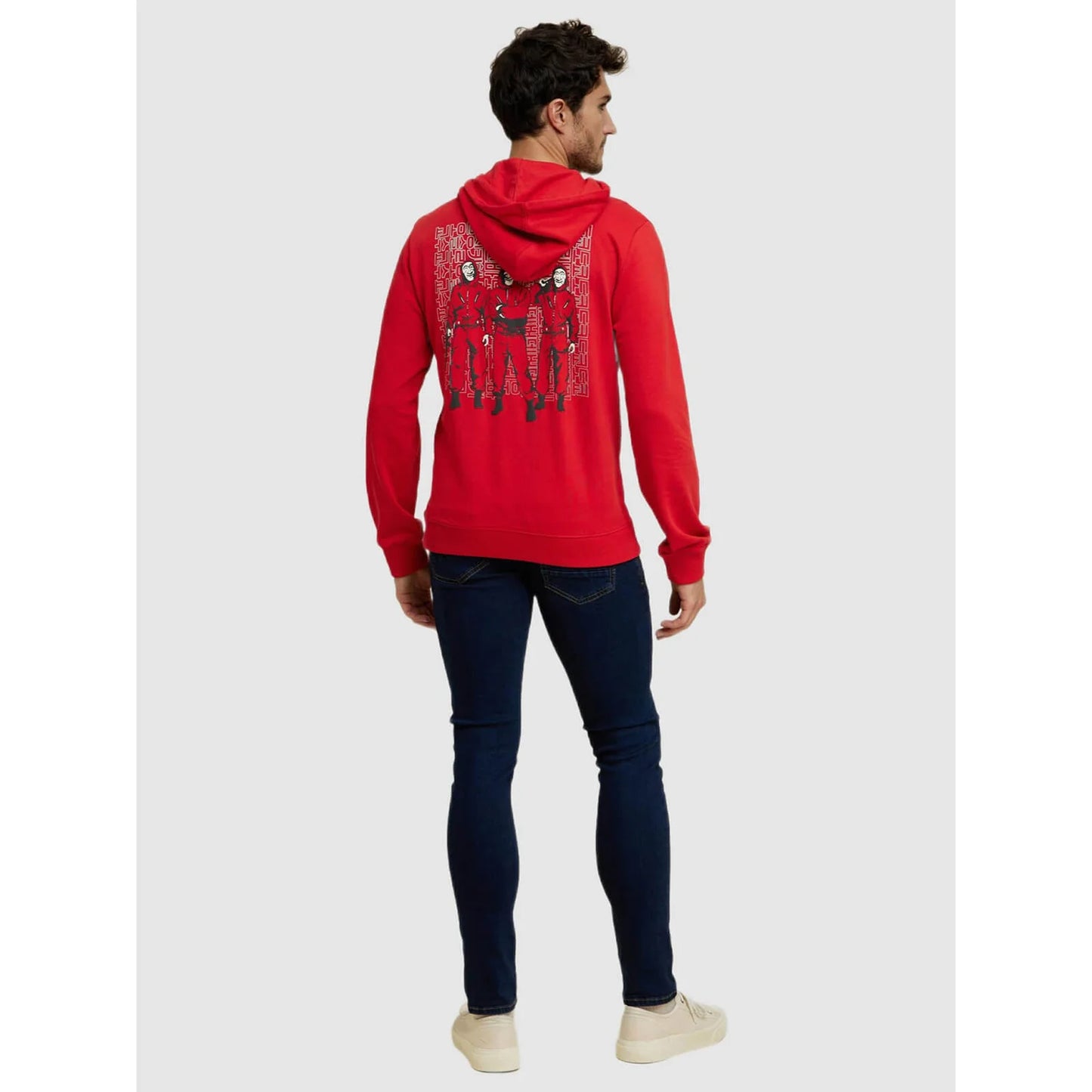 Money Heist Korea - Red Cotton Printed Sweatshirt