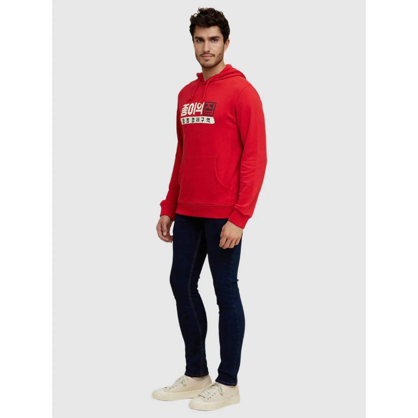 Money Heist Korea - Red Cotton Printed Sweatshirt