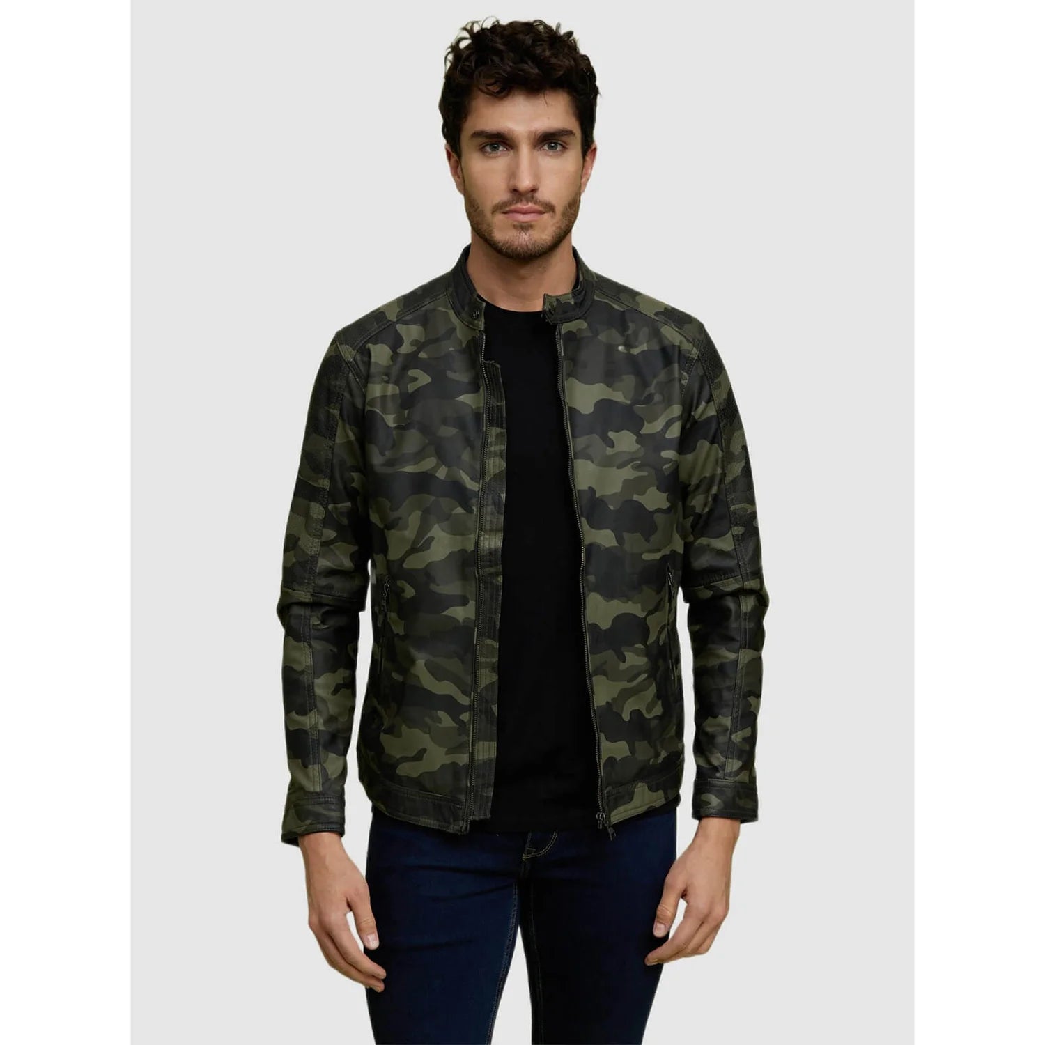 Green Camouflage Polyester Jacket