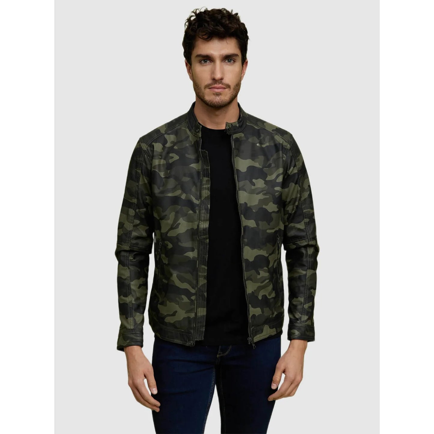 Green Camouflage Polyester Jacket