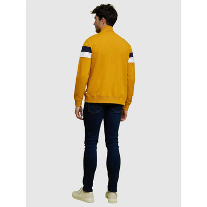 Mustard Colourblock Cotton Sweatshirt