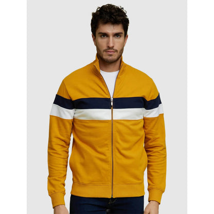 Mustard Colourblock Cotton Sweatshirt