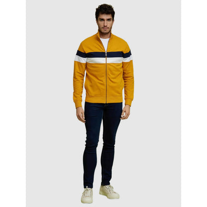 Mustard Colourblock Cotton Sweatshirt