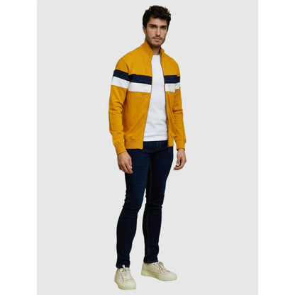 Mustard Colourblock Cotton Sweatshirt