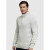 Celio* Solid Regular Fit Cotton-Blend Off White Sweater