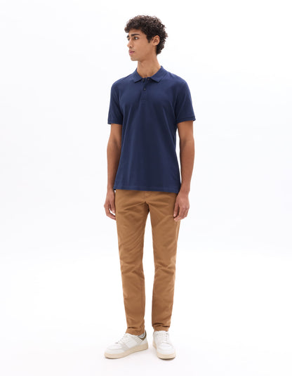 Celio Solid Regular Fit Cotton Navy Tshirts