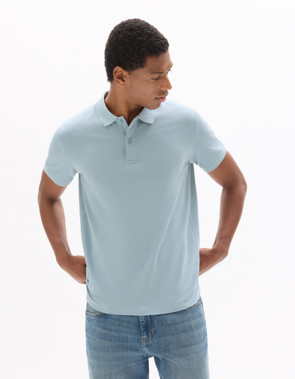 Celio Mens Blue Solid Regular Fit Cotton T-Shirts