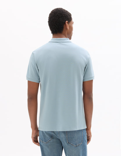 Celio Mens Blue Solid Regular Fit Cotton T-Shirts