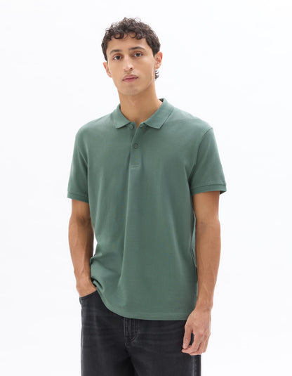 Celio Solid Regular Fit Cotton Green Tshirts