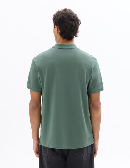 Celio Solid Regular Fit Cotton Green Tshirts