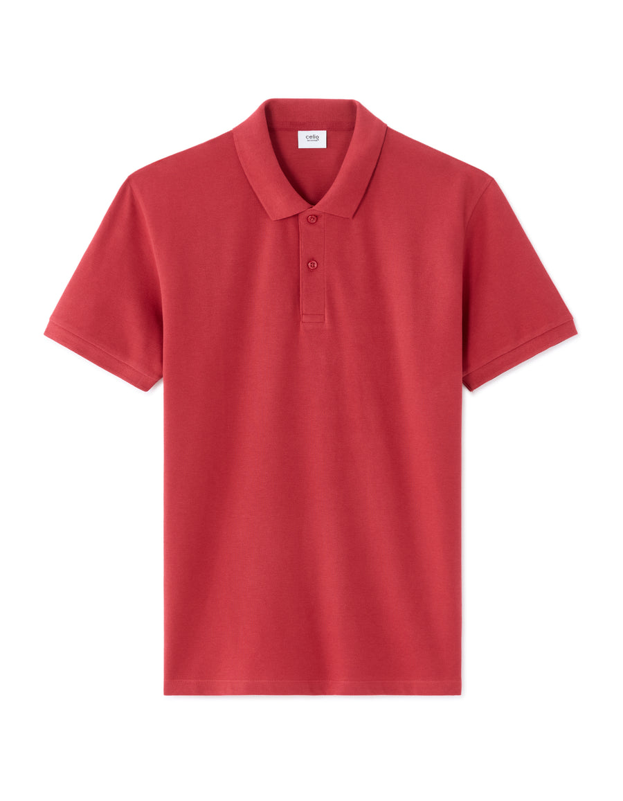 Celio Solid Regular Fit Cotton Red Tshirts