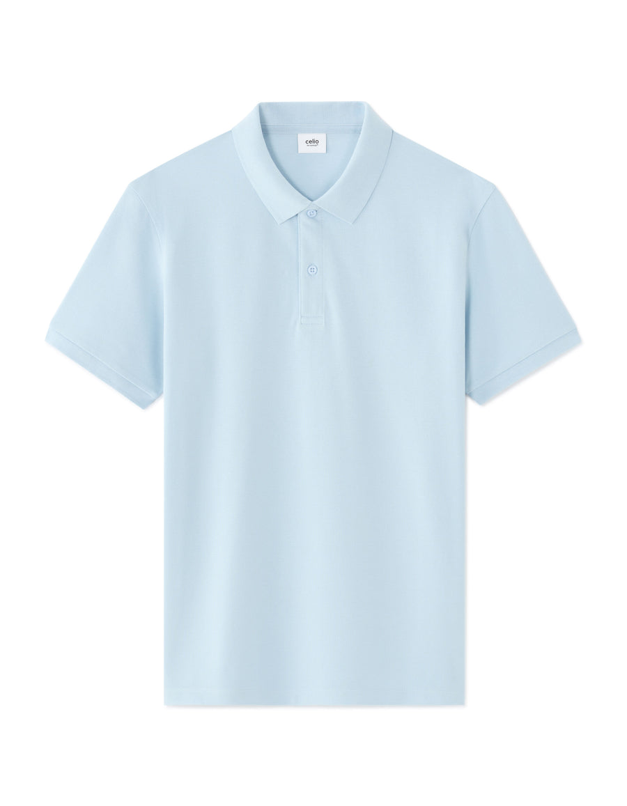 Regular Fit 100% Cotton Polo T-Shirt - Blue