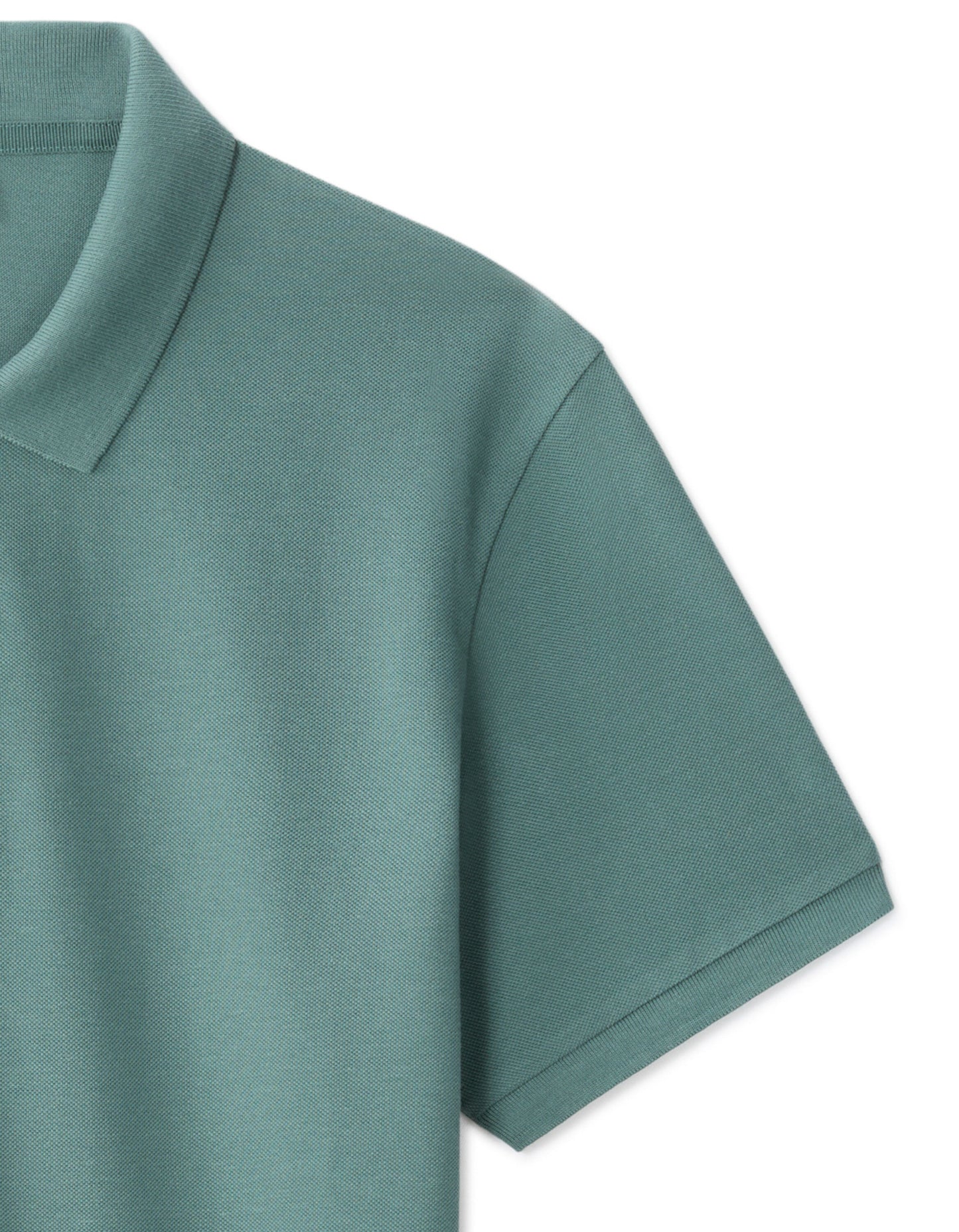 Slim Fit 100% Cotton Polo Collar T-Shirt - Green