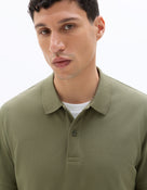 Slim Fit 100% Cotton Solid Polo Collar T-Shirts - Olive