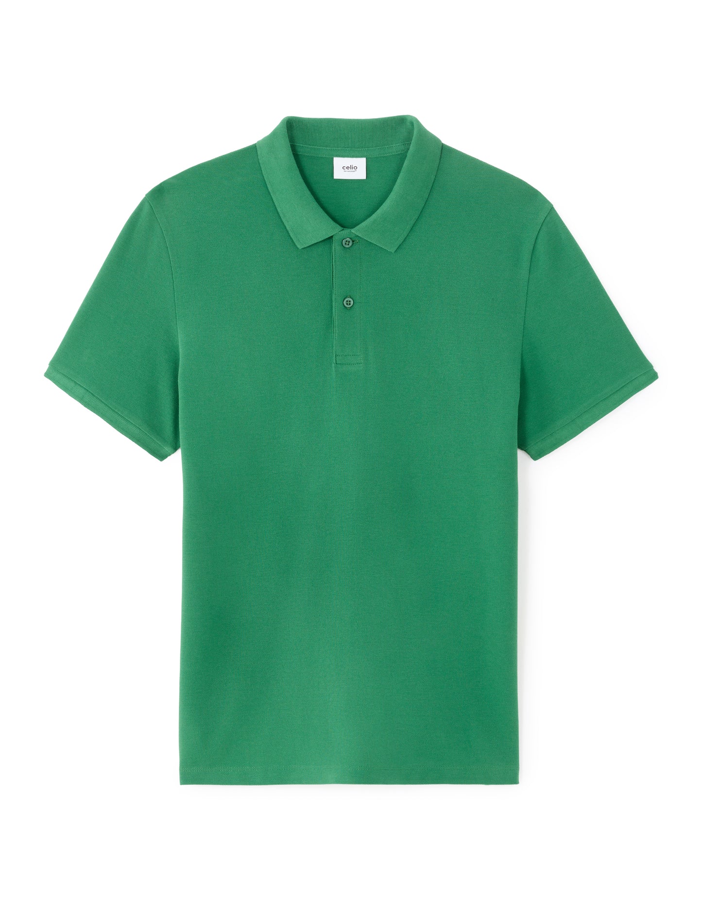 Regular Fit 100% Cotton Solid Polo Collar T Shirts - Green