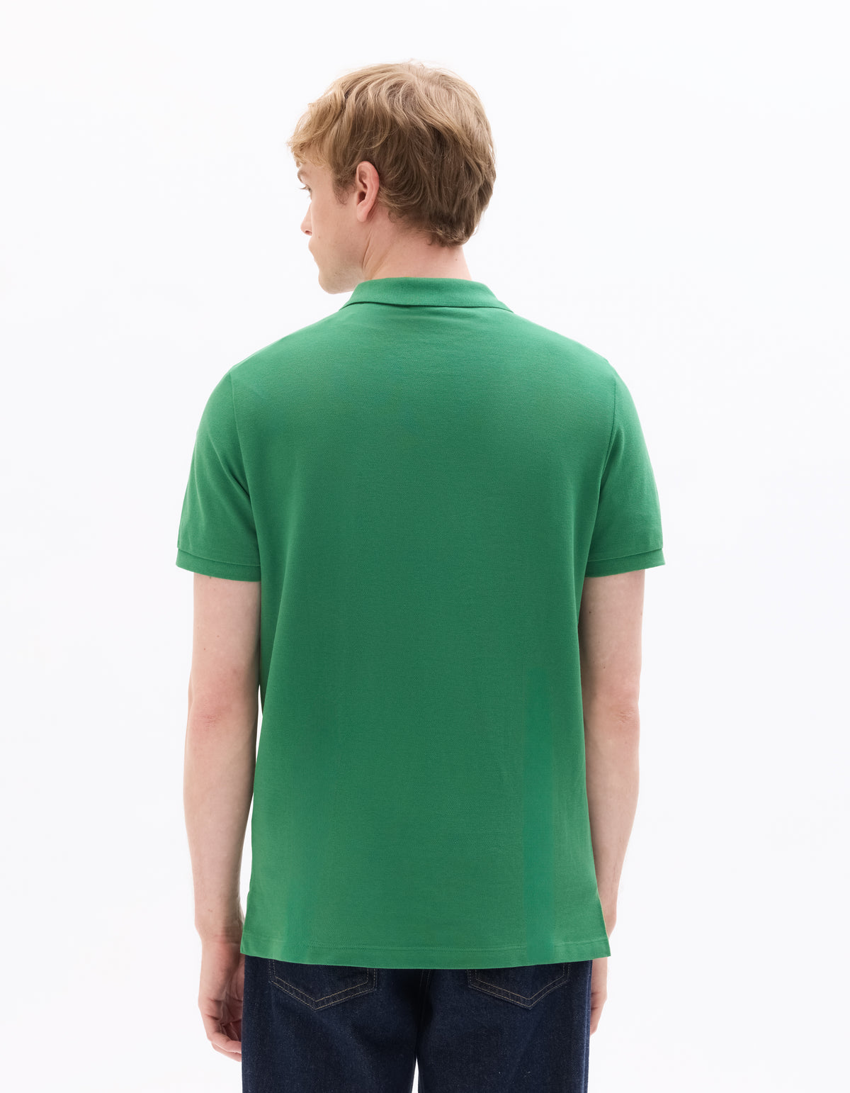 Regular Fit 100% Cotton Solid Polo Collar T Shirts - Green