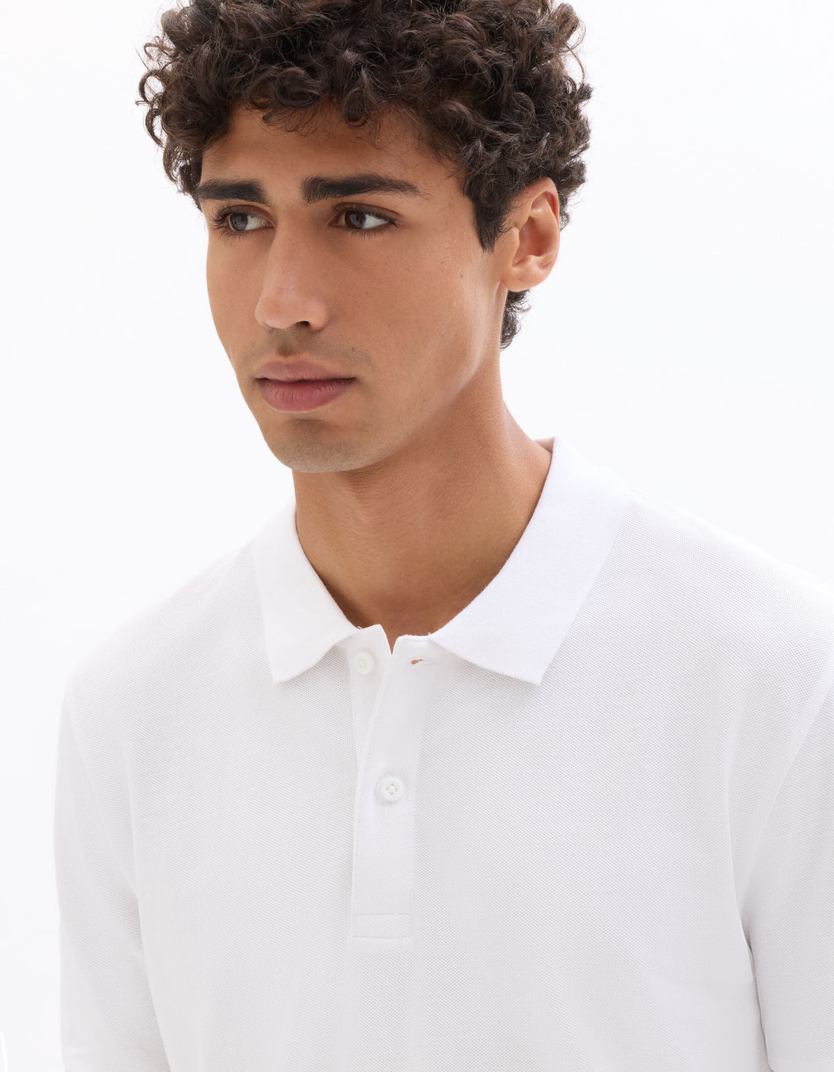 Regular Fit 100% Cotton Solid Polo Collar T Shirts - White