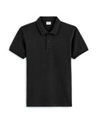 Celio* Solid Regular Fit-100% Cotton Polo T-Shirt-Black
