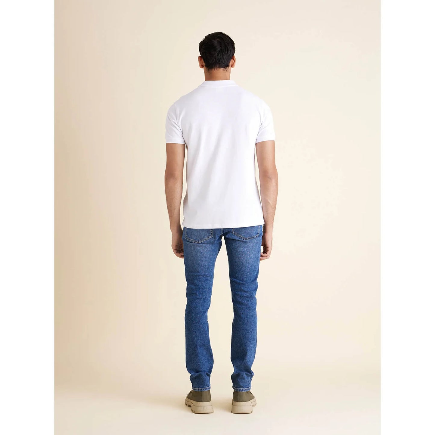 Celio* Solid Regular Fit Cotton White T-Shirt
